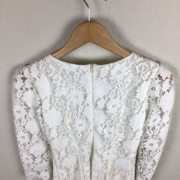 PatBo Dress Lace Gold Beaded Palm Tree Sheath Bridal - Picture 6 of 9